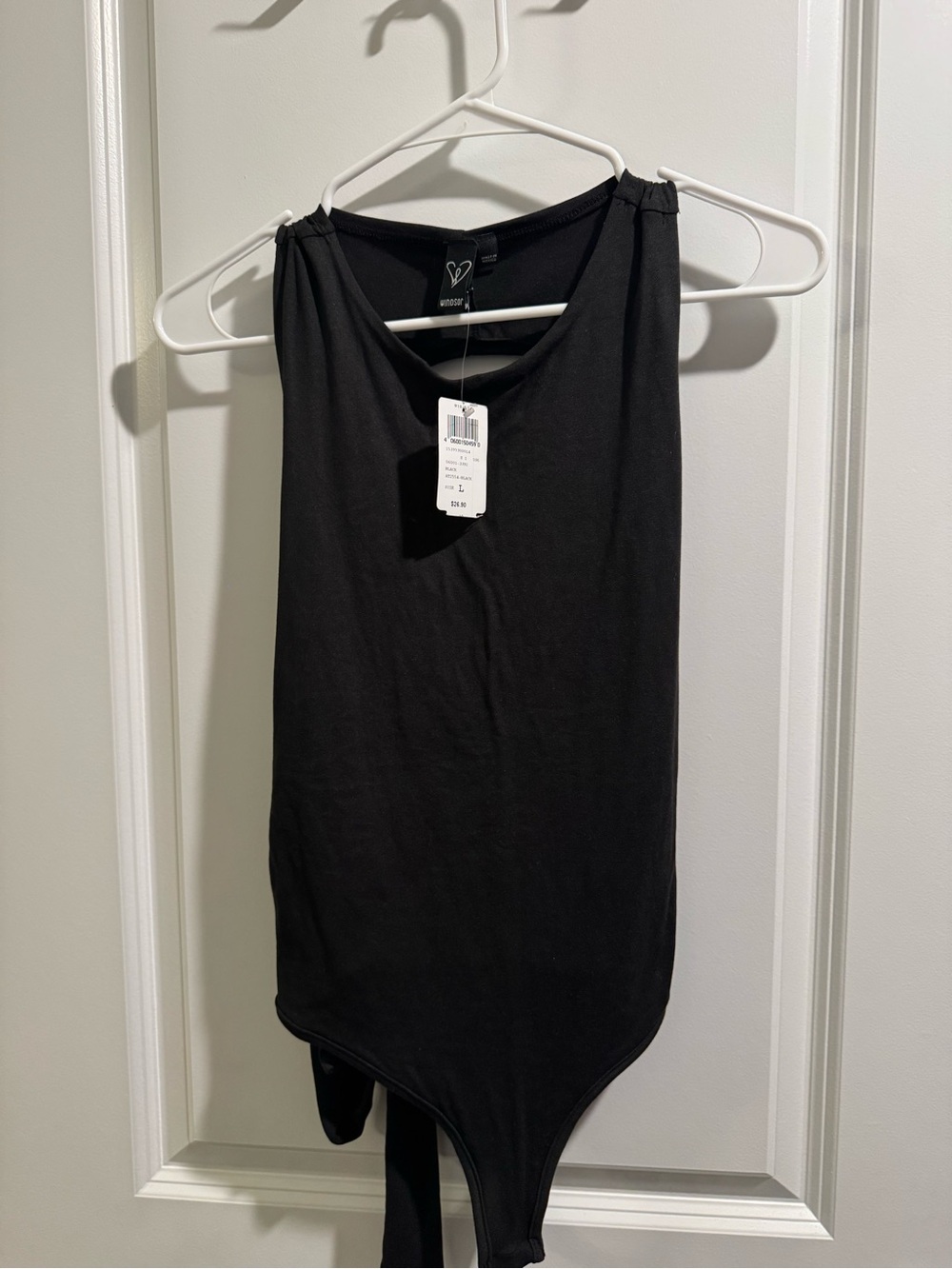 Windsor Black Sleeveless Scoop-Neck Bodysuit